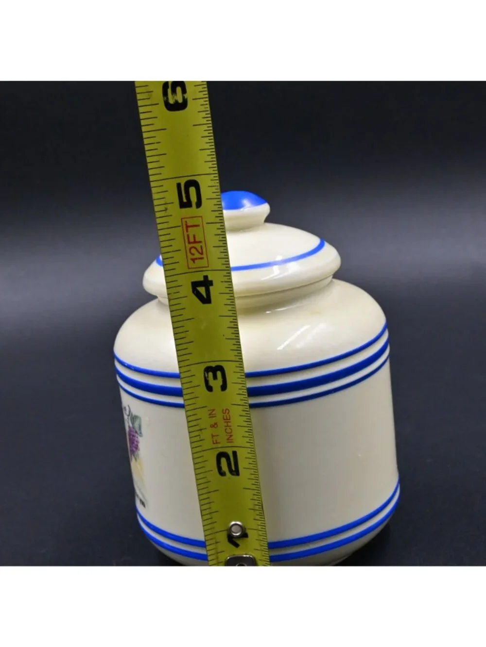 Lenox Bakers Dozen Raisins Ceramic Canister Vintage Fine Porcelain Jar With Lid